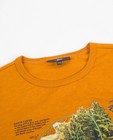 T-shirts - Roestbruine longsleeve met print