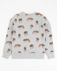 Sweaters - Roestbruine sweater met wolvenprint