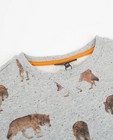 Sweaters - Roestbruine sweater met wolvenprint