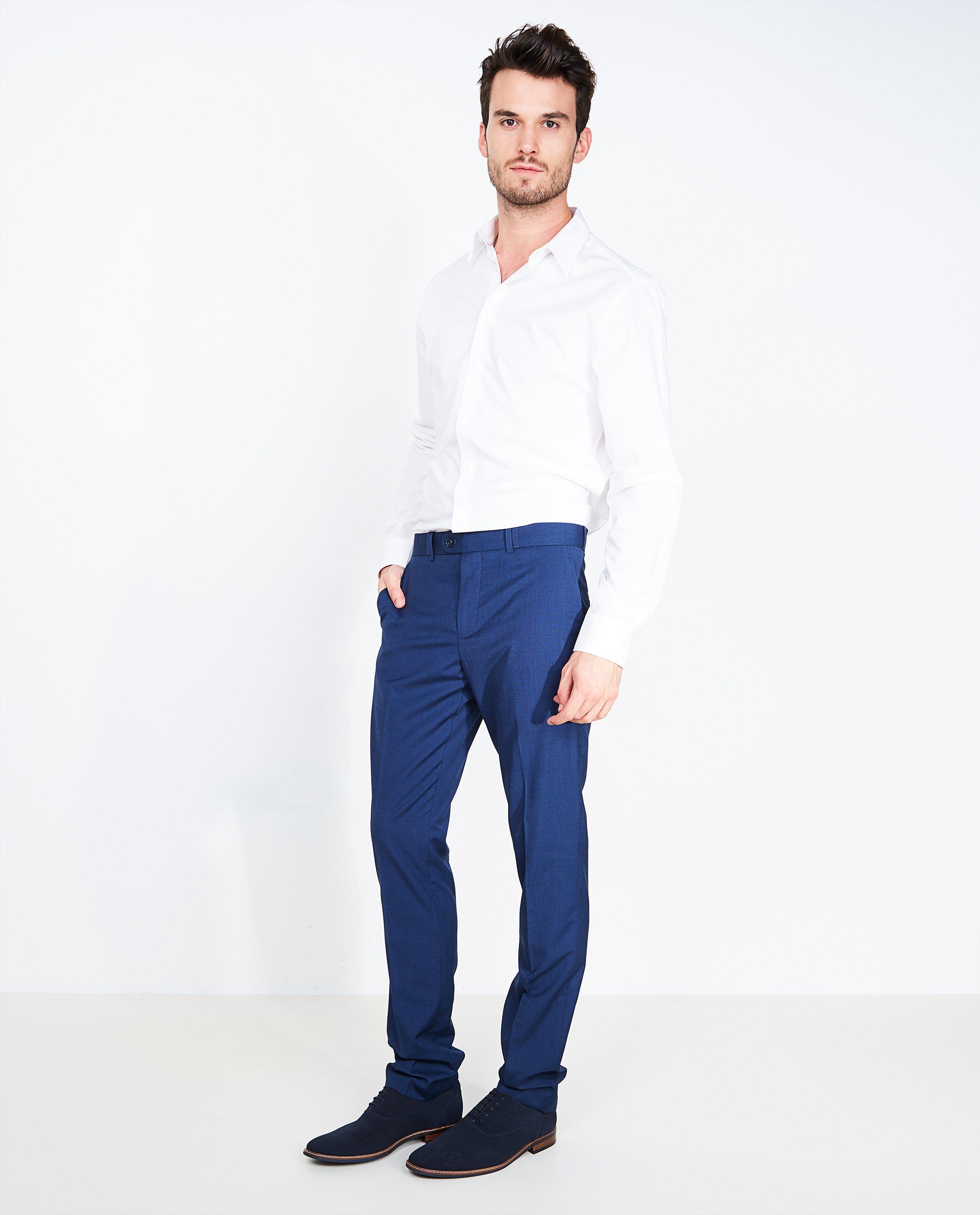 Slim fit kostuumbroek met structuur - null - Iveo