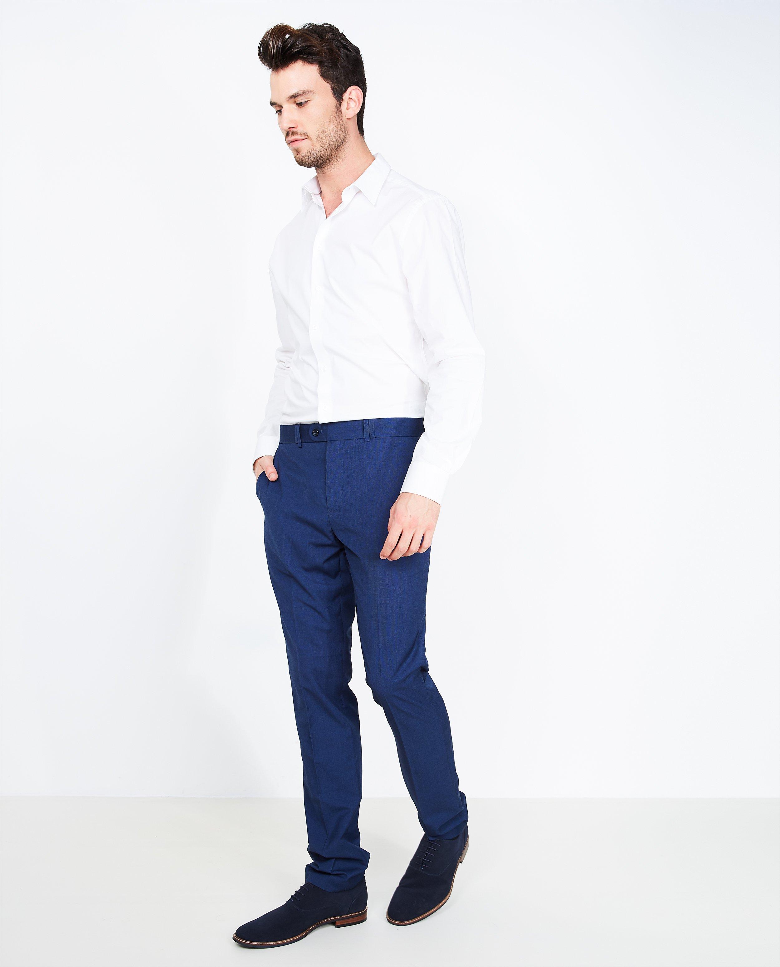 Broeken - Slim fit kostuumbroek met structuur