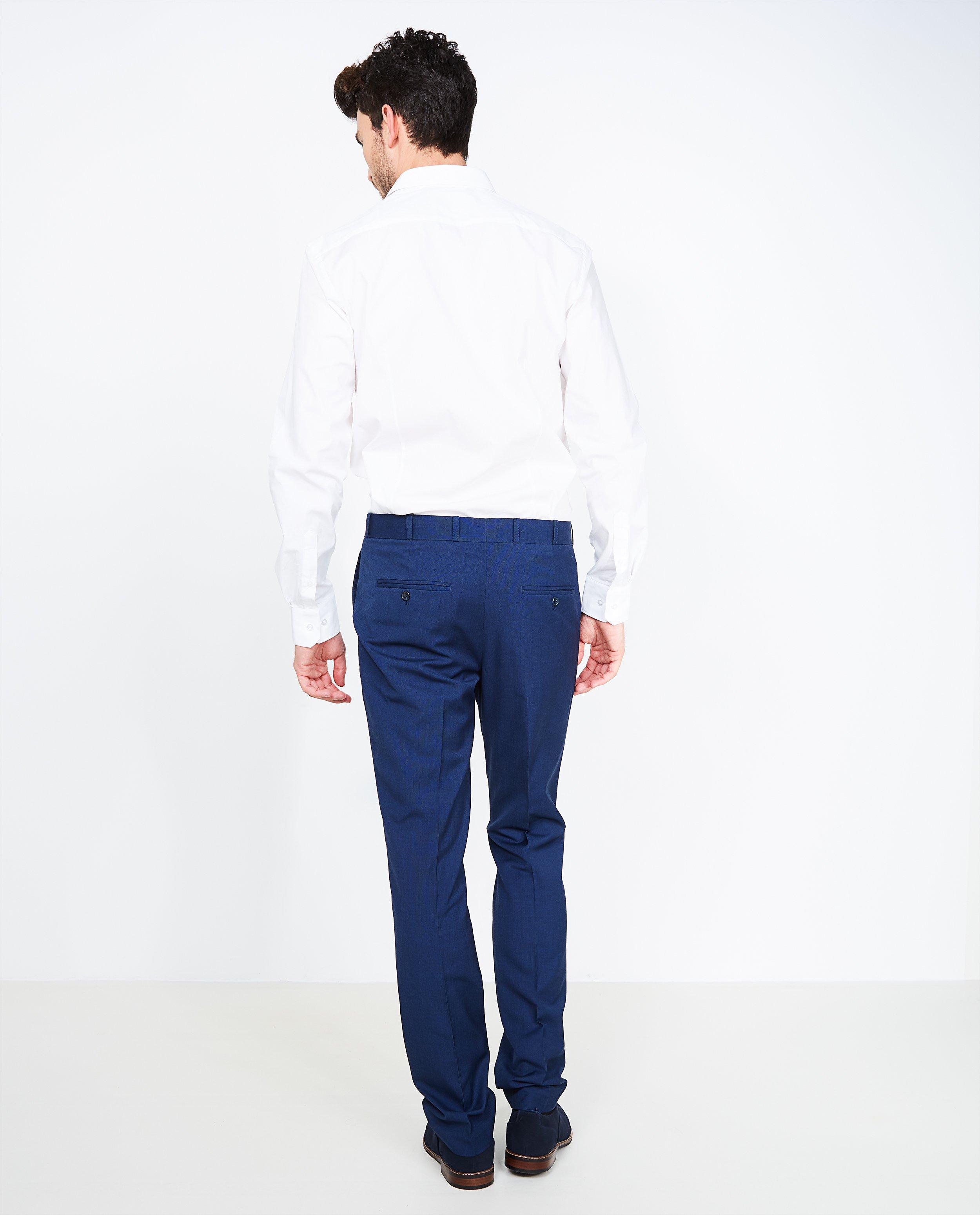 Broeken - Slim fit kostuumbroek met structuur