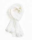 Roomwitte fluffy sjaal - met pompons - JBC
