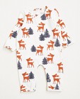Roomwit pyjamapak met hertenprint - null - Newborn 50-68