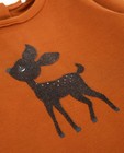 T-shirts - Bruine longsleeve met hertje