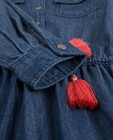 Kleedjes - Donkerblauwe jeansjurk met kwastjes