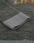 Truien - Kaki gebreide trui met sjaalkraag