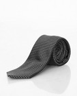 Cravate en soie  - noir-gris , motif graphique - Iveo