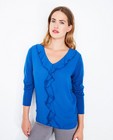 Pulls - Blauwe blouse met volants