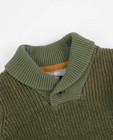 Pulls - Kaki trui met sjaalkraag