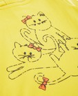 T-shirts - Gele longsleeve met kattenprint