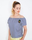 Hemden - Gestreepte blouse met ananaspatch
