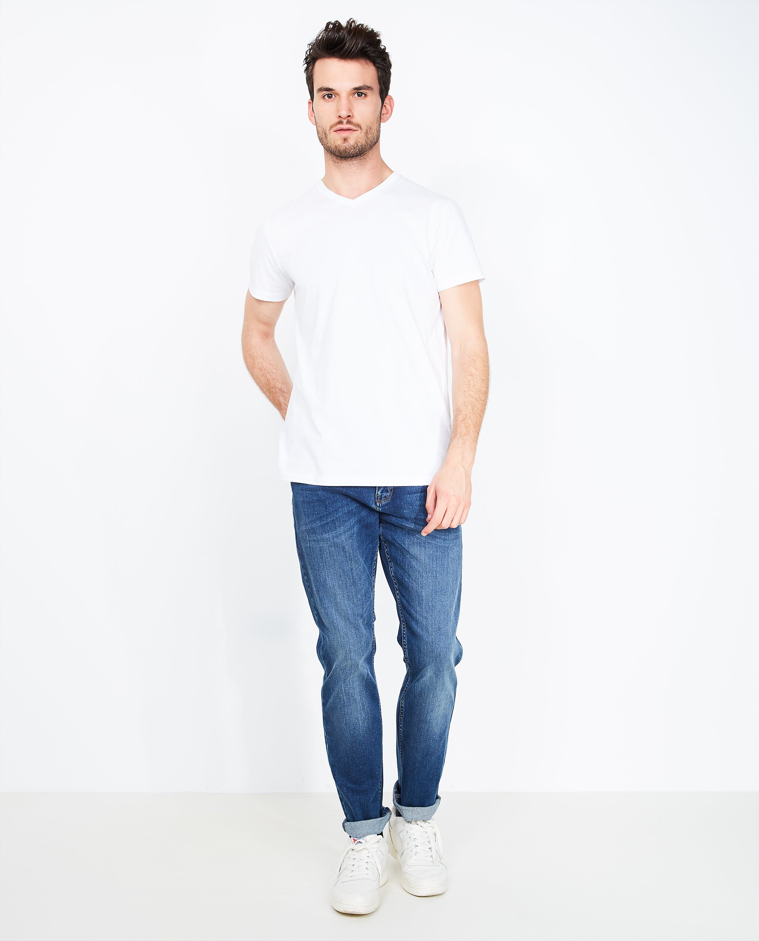 Jeans bleu en coton bio - regular fit - Tim Moore