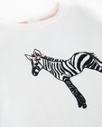 T-shirts - Witte longsleeve met zebraprint