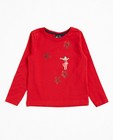 T-shirts - Rode longsleeve met glitter Heidi