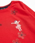 T-shirts - Rode longsleeve met glitter Heidi
