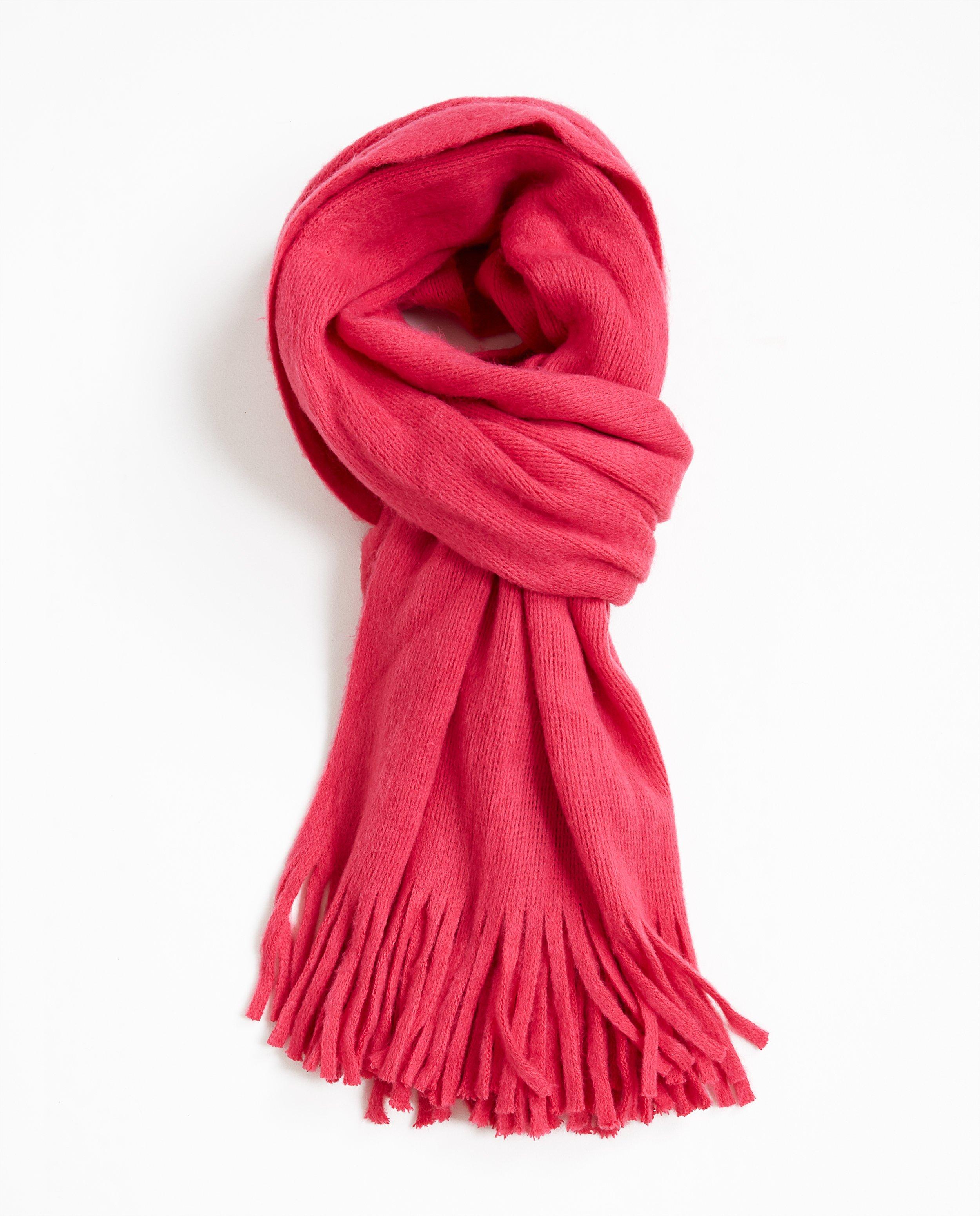 Écharpe rose fluo - avec des franges - JBC