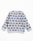 Sweaters - Jadegroene sweater met autoprint