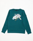 Teal sweater met print I AM - null - I AM
