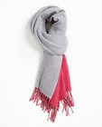 Écharpe en fin tricot - gris clair et rose fuchsia - JBC