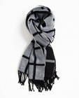 Zwarte geruite sjaal - met franjes - JBC