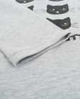 T-shirts - Grijze longsleeve met kattenprint