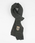 Kaki sjaal met patches - en ribpatroon - JBC