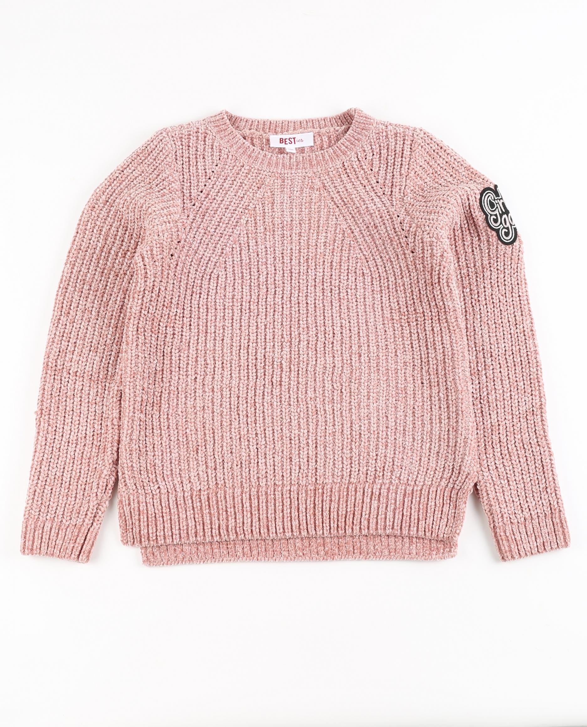 Lichtroze velvet sweater BESTies - null - Besties