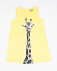 Gele jurk met print van een giraf
