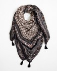 Donkergrijze sjaal - met een etnische print - JBC