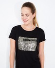 T-shirts - Zwart T-shirt met metallic print