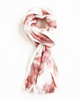 Roomwitte sjaal - met roze bold florale print - JBC