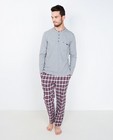 Nachtkleding - Grijze pyjama met geruite broek