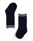 Chaussettes bleu nuit - bord côtelé rayé - JBC