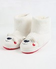Chaussures - Witte fluffy pantoffels met beren