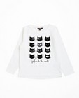 T-shirts - Roomwitte longsleeve met kattenprint
