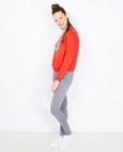 Vuurrode sweater met bloemenpatch - null - Groggy