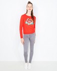 Sweaters - Vuurrode sweater met bloemenpatch