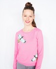 Sweats - Vuurrode sweater met bloemenpatch