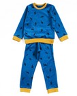 Nachtkleding - Blauwe sponzen pyjama met print