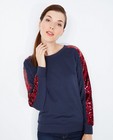 Sweats - Donkerblauwe sweater met pailletten
