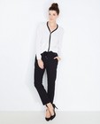 Wit-zwarte blouse - met wikkellook - JBC