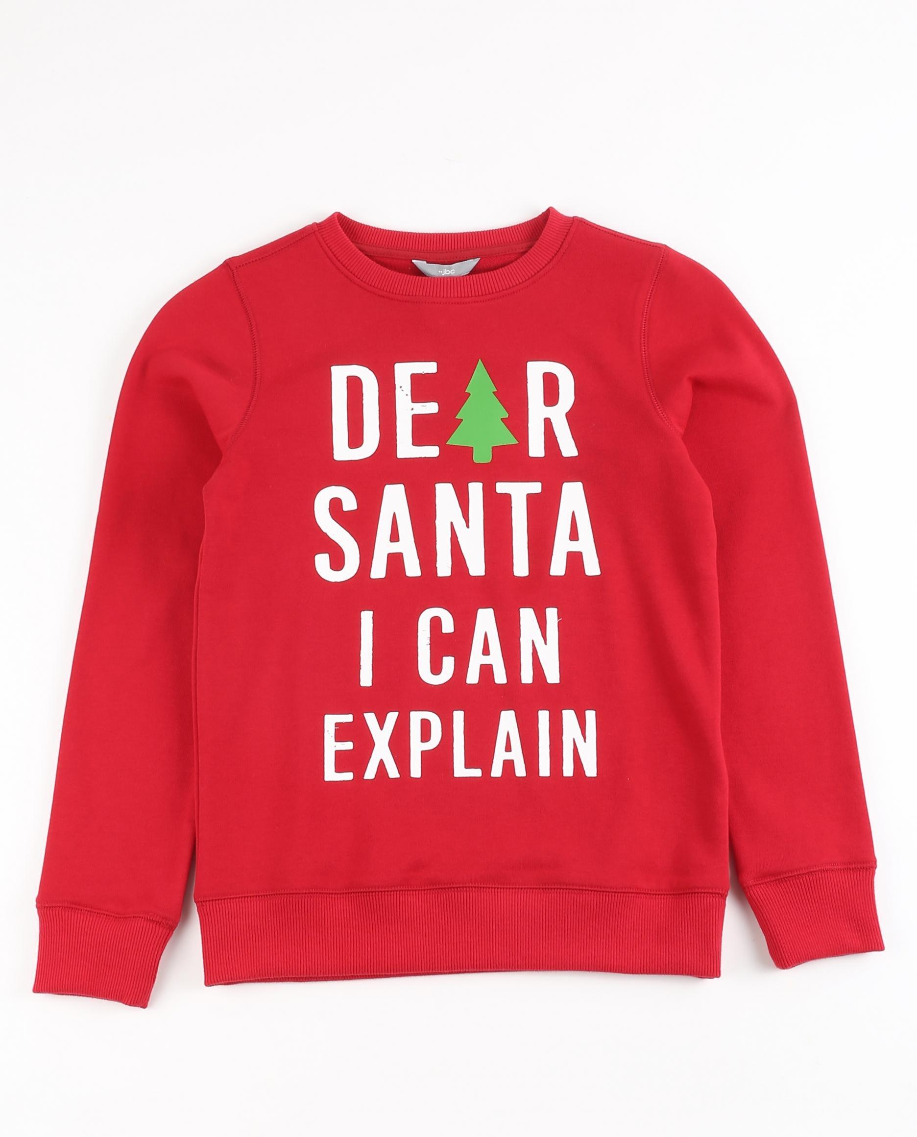 Rode sweater met kerstprint - null - JBC