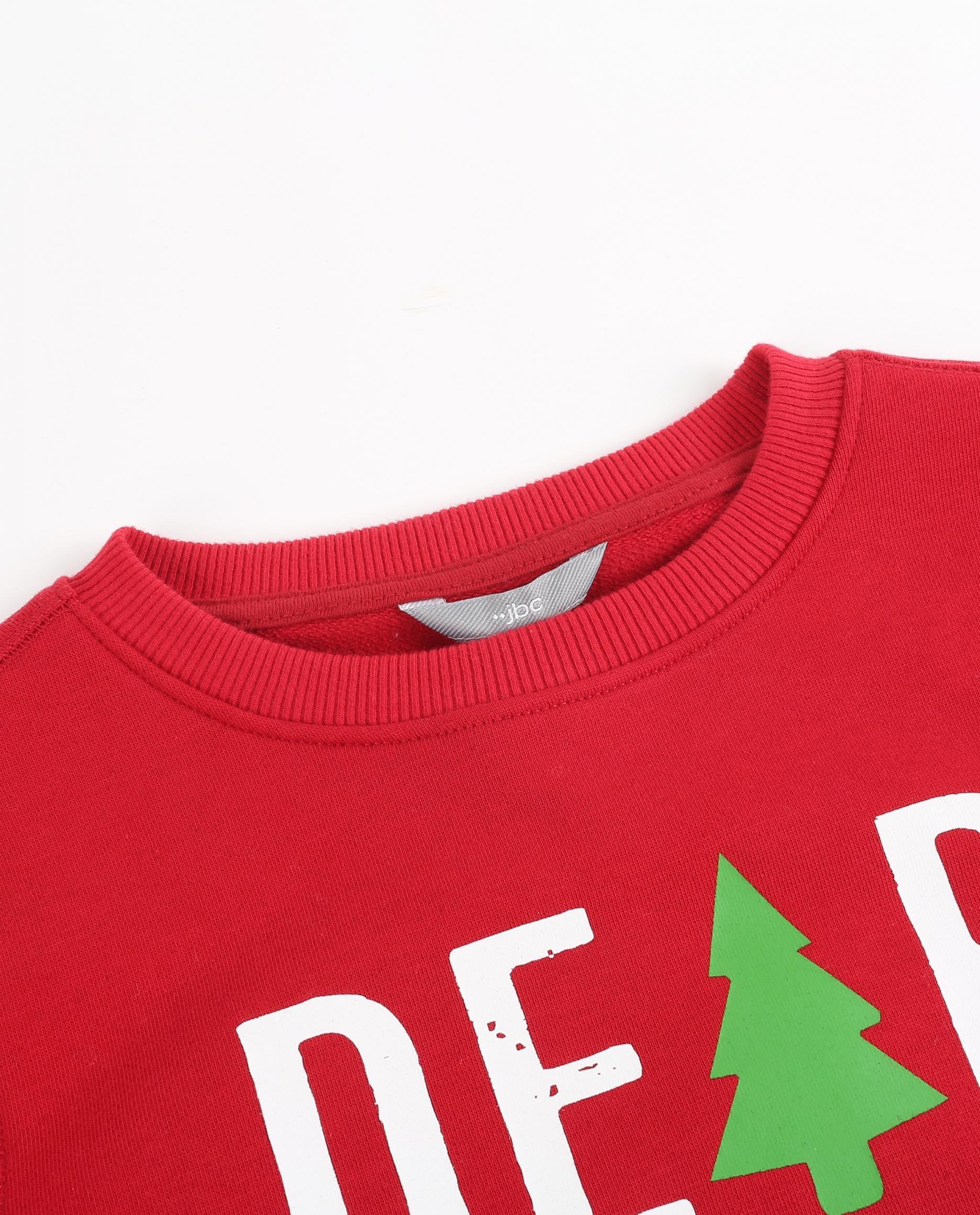 Sweaters - Rode sweater met kerstprint
