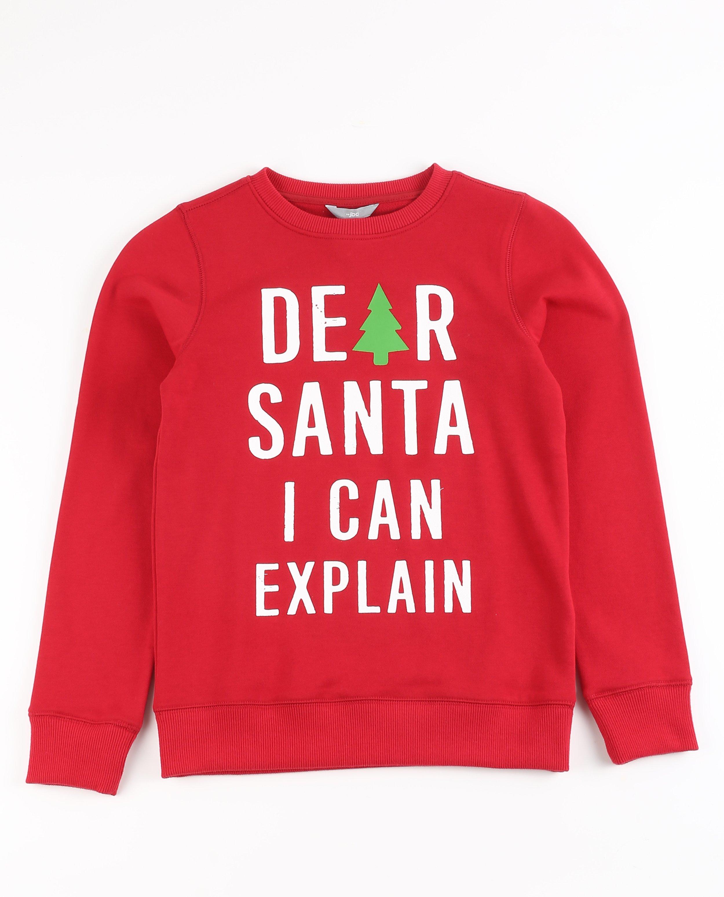 Sweaters - Rode sweater met kerstprint