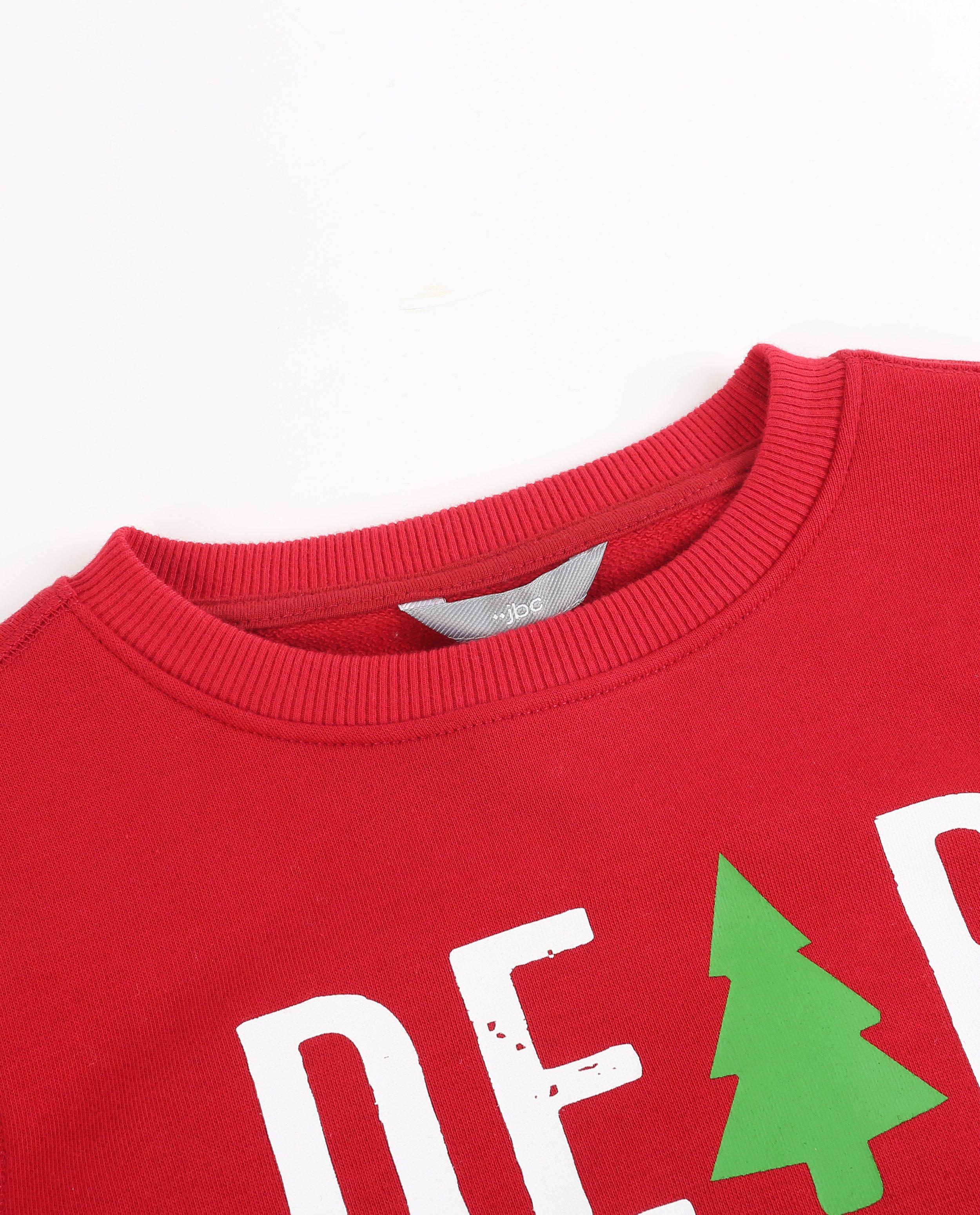 Sweaters - Rode sweater met kerstprint