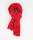 Écharpe rouge fluffy - tricot à longs poils doux - JBC