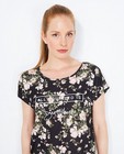 T-shirts - Zwart T-shirt met florale print