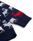 Truien - Donkerblauwe trui met hertenprint