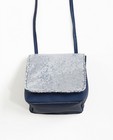 Donkerblauwe schoudertas - met zilveren pailletten - JBC